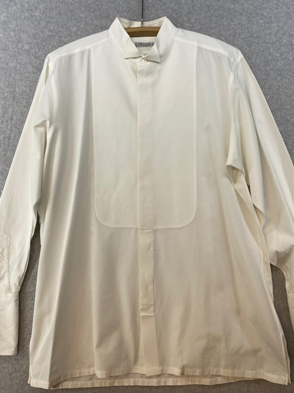 Charvet 49" Chest Vendome Paris White Tuxedo Dress Shirt France French Cuff